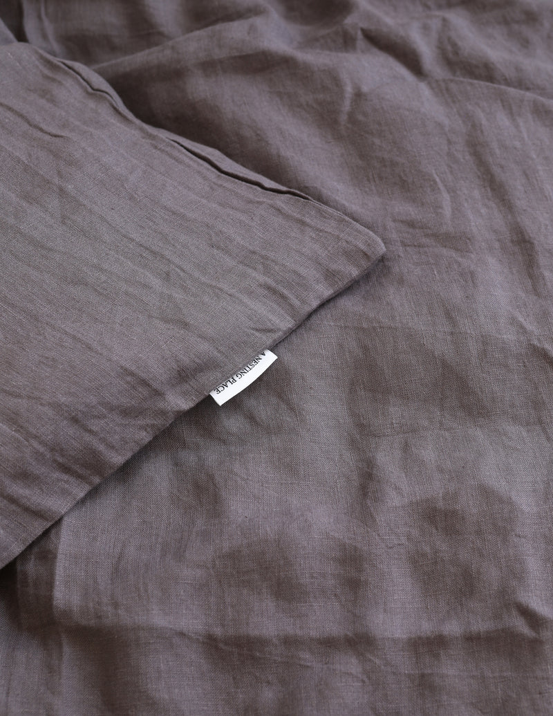Linen Sheet Set - Charcoal gray