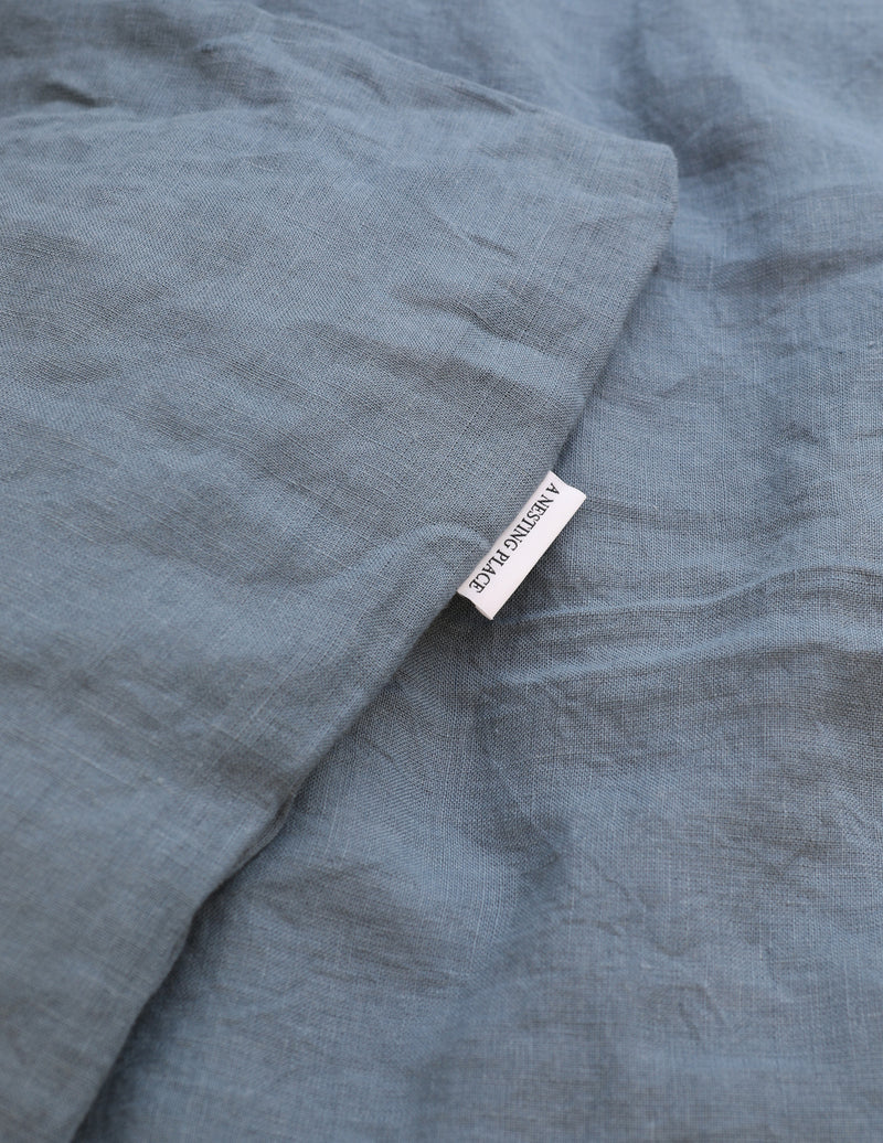 Linen Sheet Set - Grey Blue
