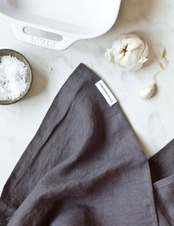 Linen Kitchen Towel - Charcoal Gray